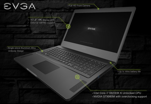 SC17 — игровой ноутбук с заводским разгоном от EVGA
